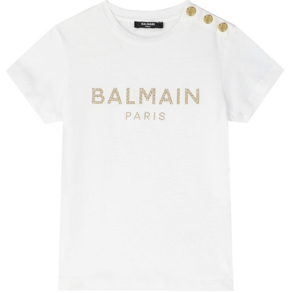 NWT! BALMAIN Girls White T-Shirt Sz. 4Y - Picture 1 of 7